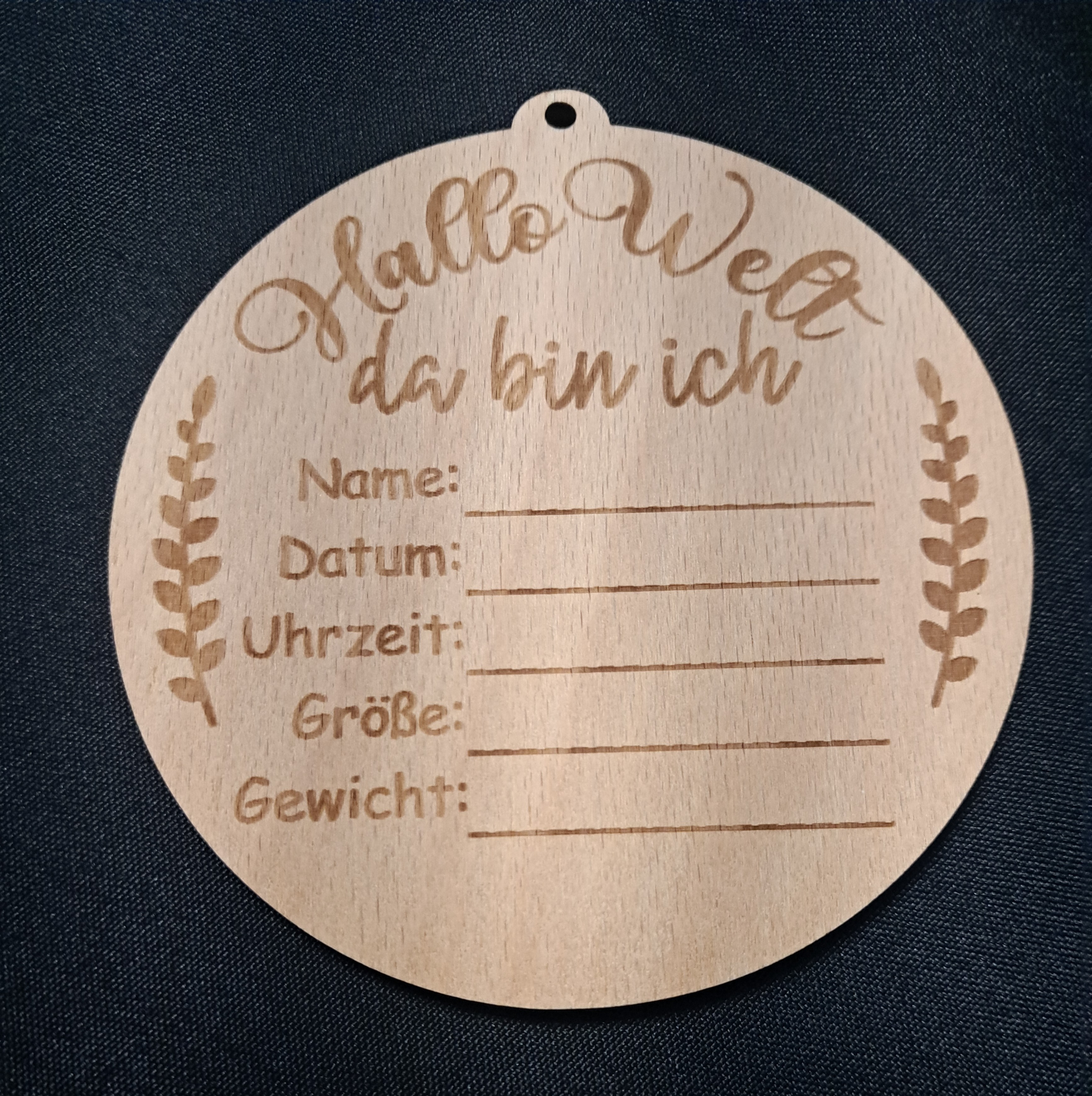 Geburtstafel aus Holz