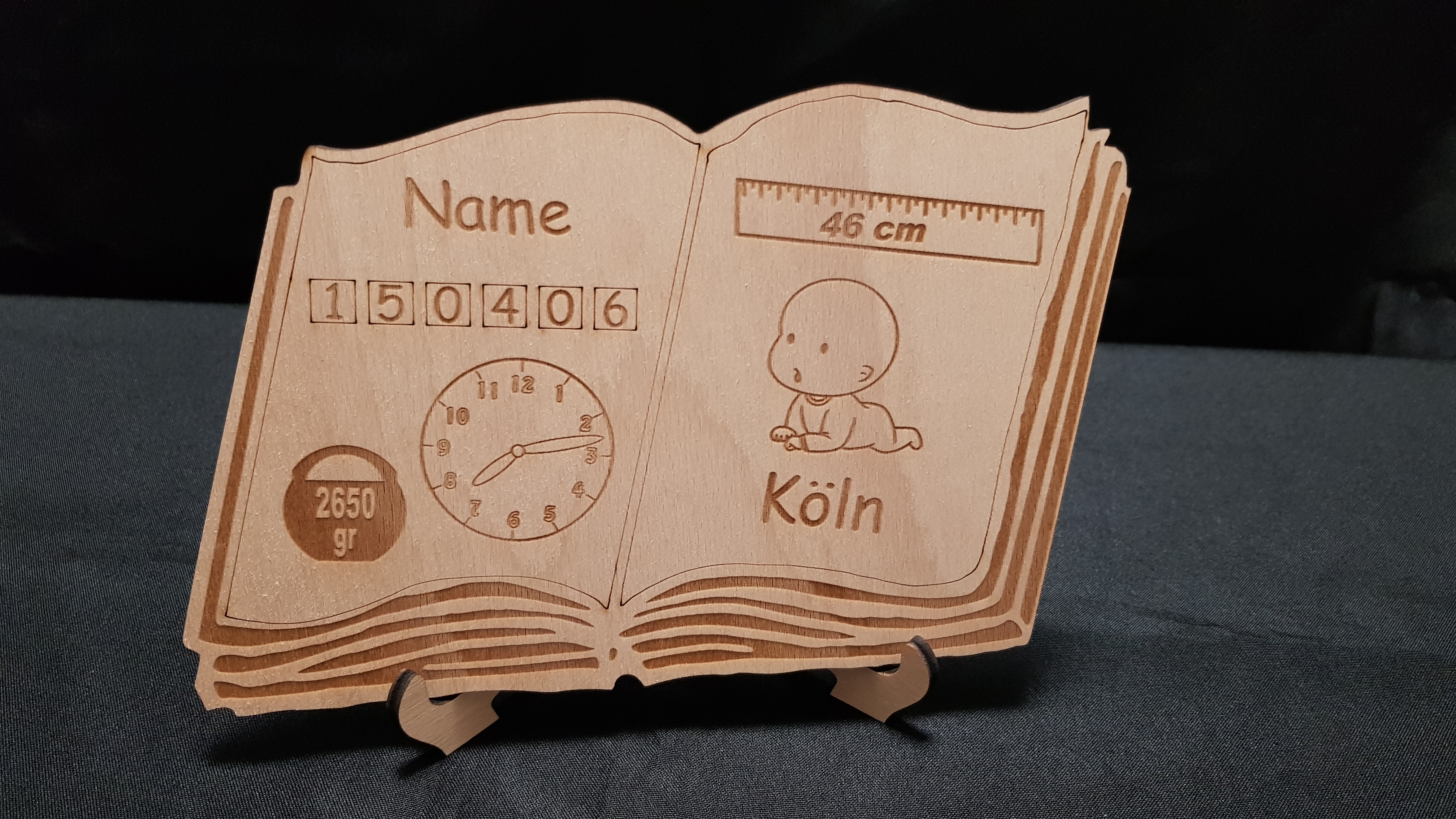 Geburtstafel mit Ständer