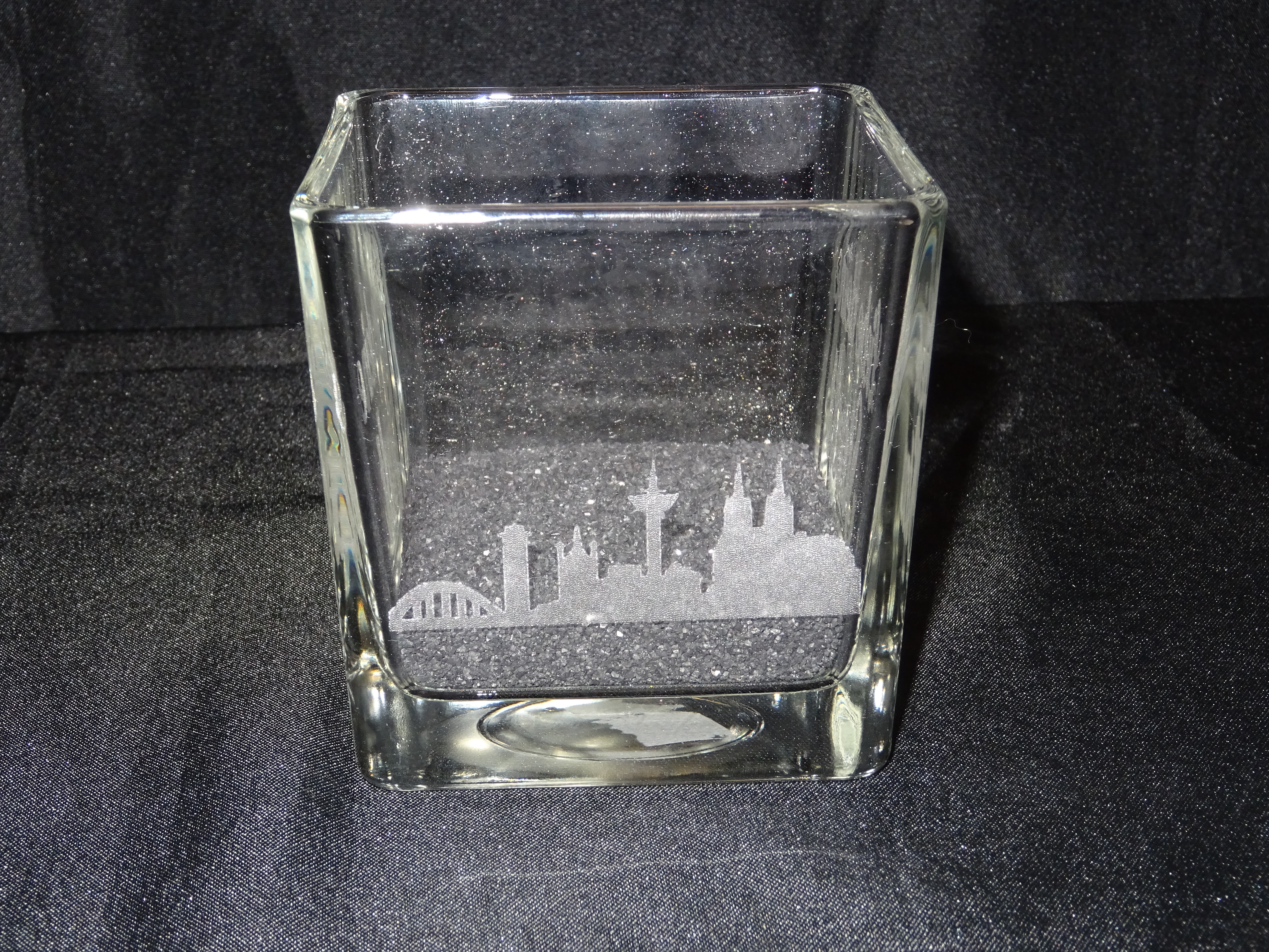 Kerzenglas mit Skyline Köln