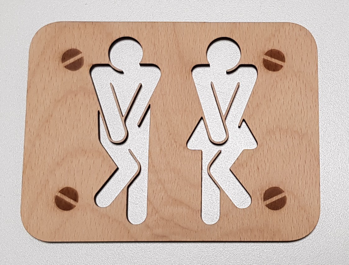 WC Türschild ausgeschnitten